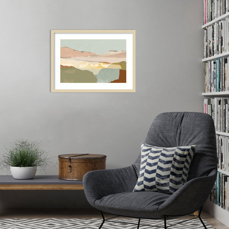 «Pink Sandy Dunes I» par Cartissi, impression sur bois encadrée, H 19 po x l 25 po