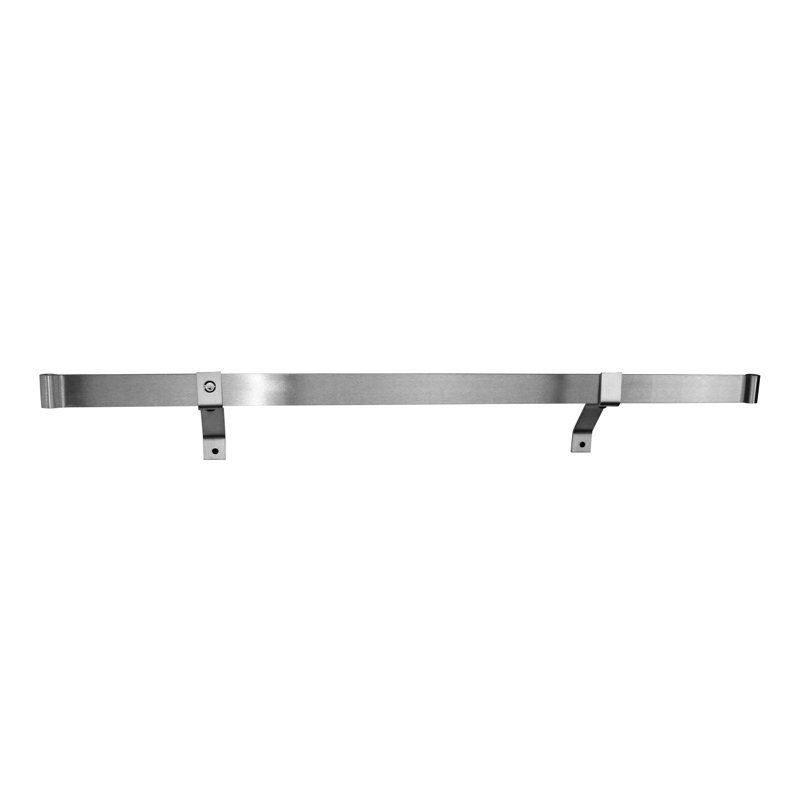 Premier Handcrafted Wall Mounted Pot Rack, 2" H x 48" W x 25" D, Stainless Steel