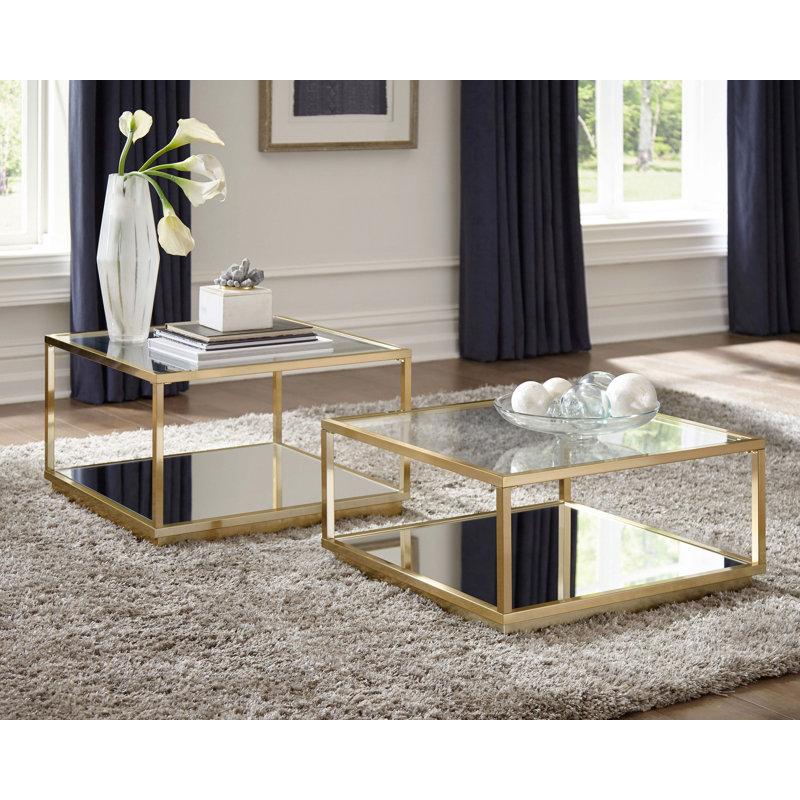 Orlandina Glass Top Nesting Coffee Table