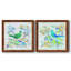 Oiseau Chanteur I - ensemble de 2 peintures sur toile encadrées-740585376-740585378
