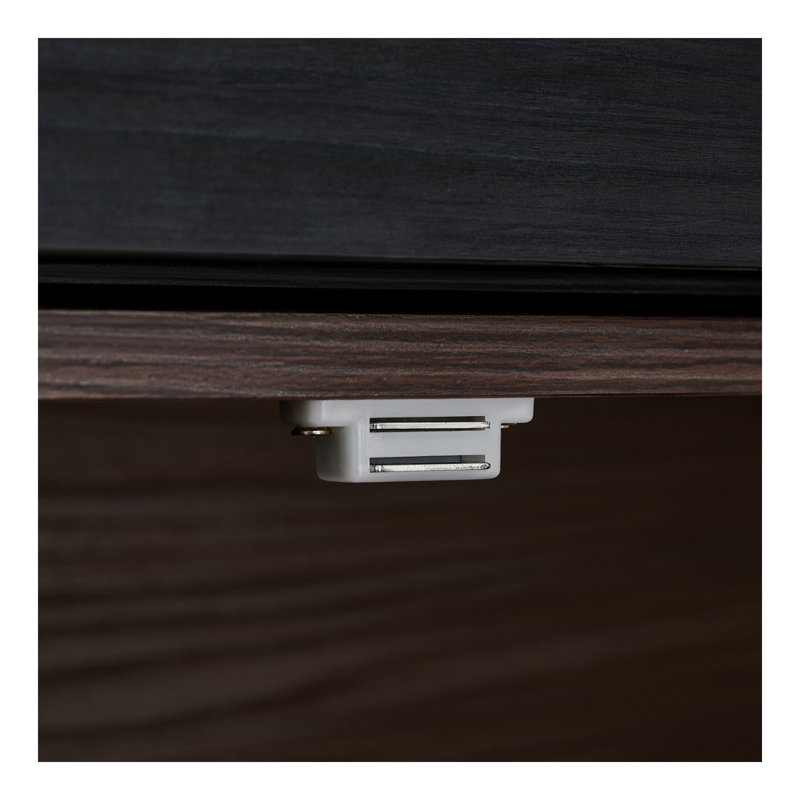 Ensemble de 2 armoires de rangement multifonctions de 32,5 po à 58,8 po de largeur, buffet avec tiroir, armoire d'angle pour décoration de fenêtre en H 44 po, salon, couloir, entrée, cuisine et bureau - noir et noyer