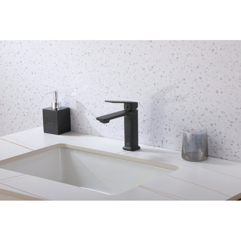 Robinet pour salle de bain à poignée simple Lena, Noir mat