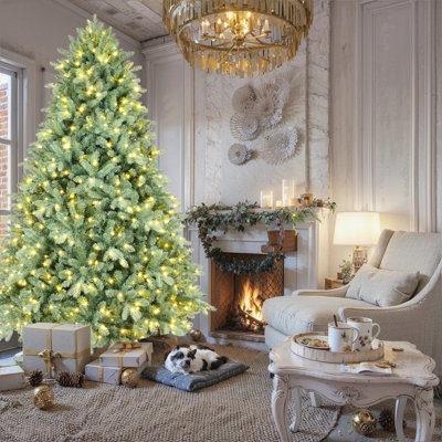 Arbre de Noël illuminé 4 pi avec teinte bleu-vert