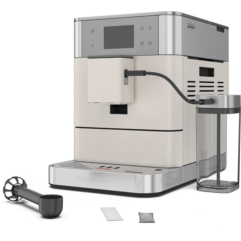 KitchenAid Fully Automatic Espresso Machine KF7 with Milk Attachment, KES8557PL, Porcelain White