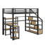 Lit mezzanine double en métal avec escalier pour un accès facile