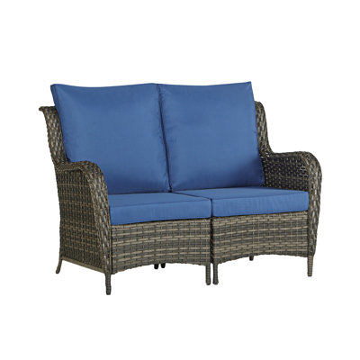 Outdoor Wicker Loveseat - Two Single Armchairs Combined by Winston Porter