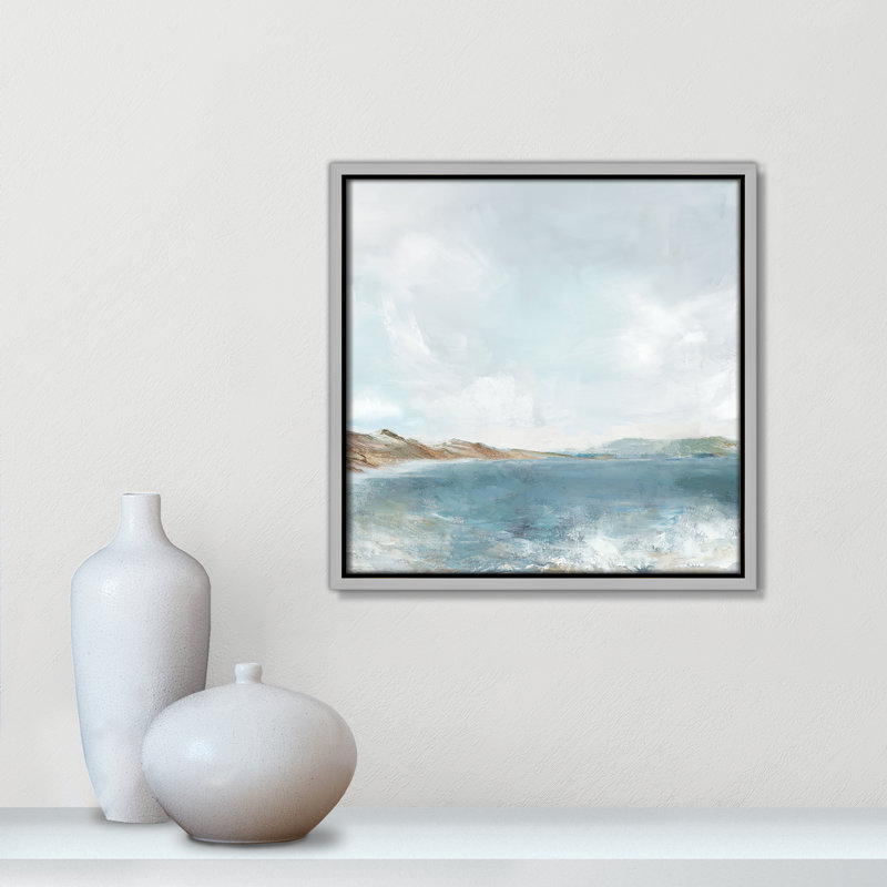 Echoes in Blue Print par PI Studio, Flottant argenté, H 13,5 po x l 13,5 po