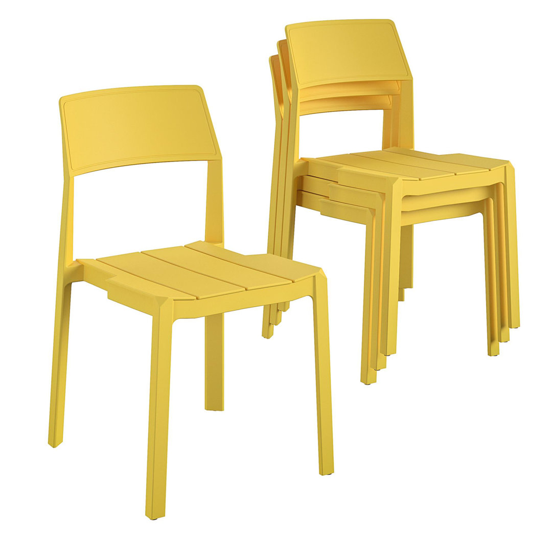 Chandler Round 4 - Person 20.08" Long Bistro Set Novogratz Color: Yellow