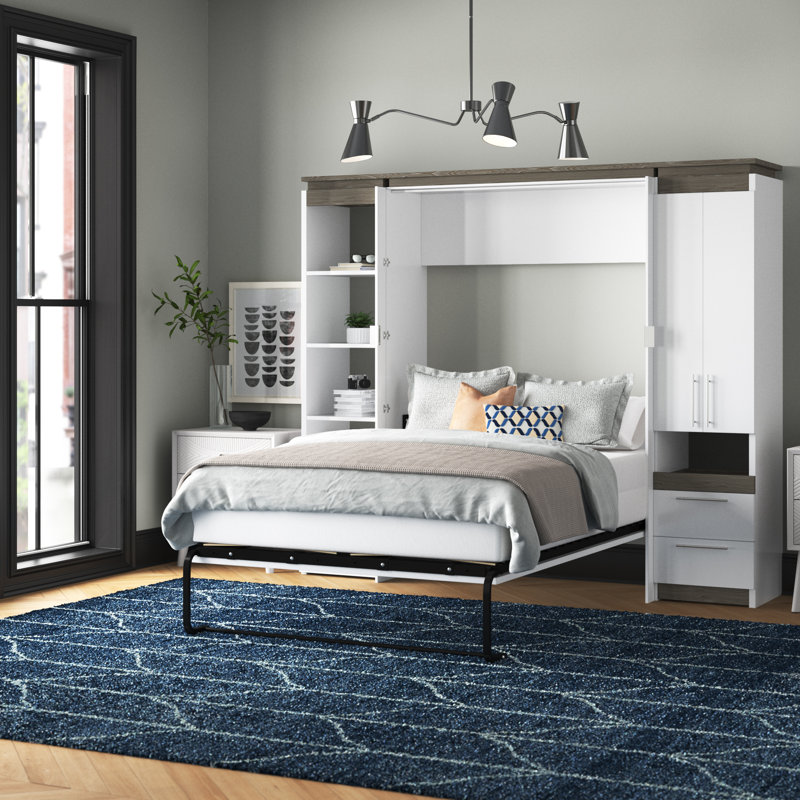 Lit escamotable avec rangement Camalla, Blanc