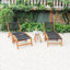 Chaise de patio en bois avec repose-pieds Papillon