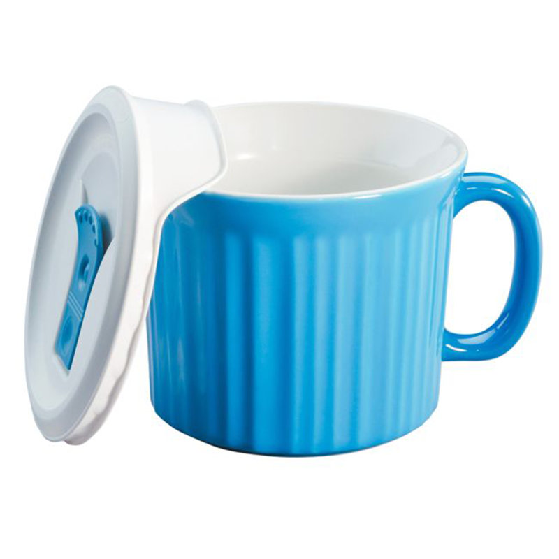 Grande tasse à soupe avec couvercle en plastique ventilé Petya, Bleu clair