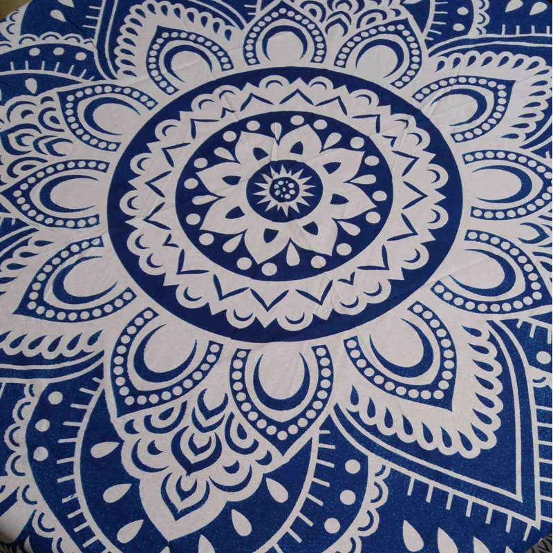 Norazn 100% Cotton Blooming Tablecloth, Blue
