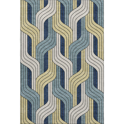 Premium Machine Washable Mayfield AMF2422 Striped Rug