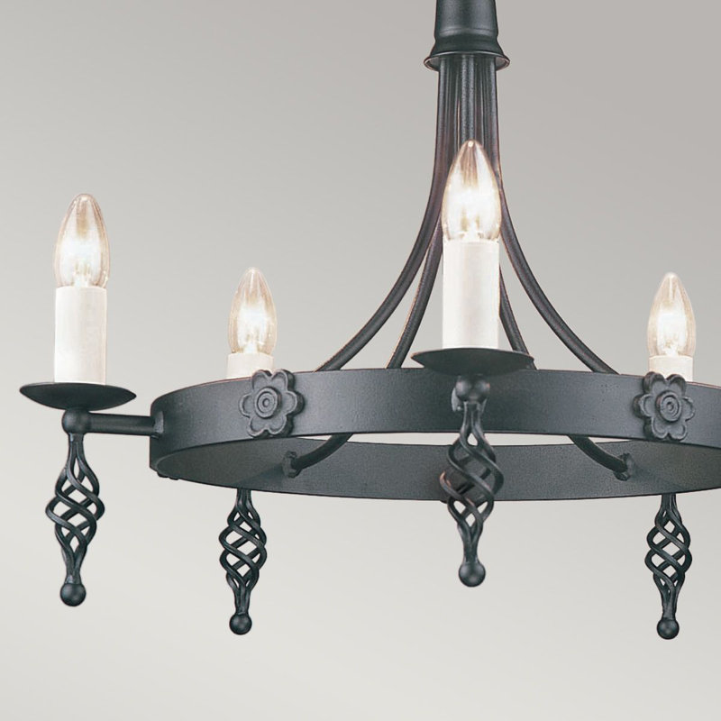 Rundell 5 - Light Waggon Wheel Chandelier