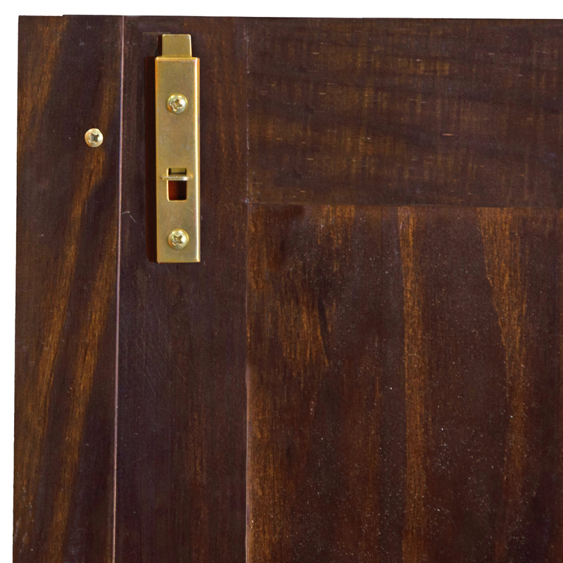 Armoire-penderie flexible 100% bois massif 2 portes avec serrure Primm, Moka