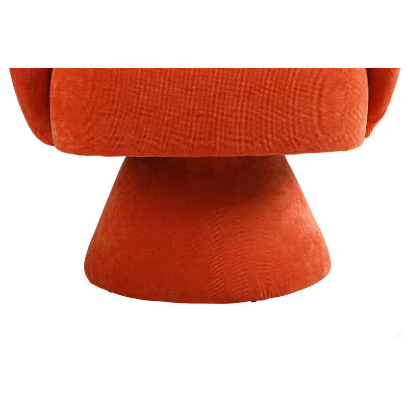 Fauteuil pivotant, fauteuil rond pour chaise de chambre à coucher, Orange