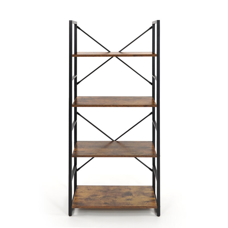 Caphaus 4 Tier Free Standing Shelf, 24 Inch Width Bookshelf, Bookcase Shelf Storage Organizer