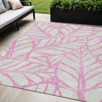 Tapis d'intérieur lavable floral beige 5 pi x 8 pi
