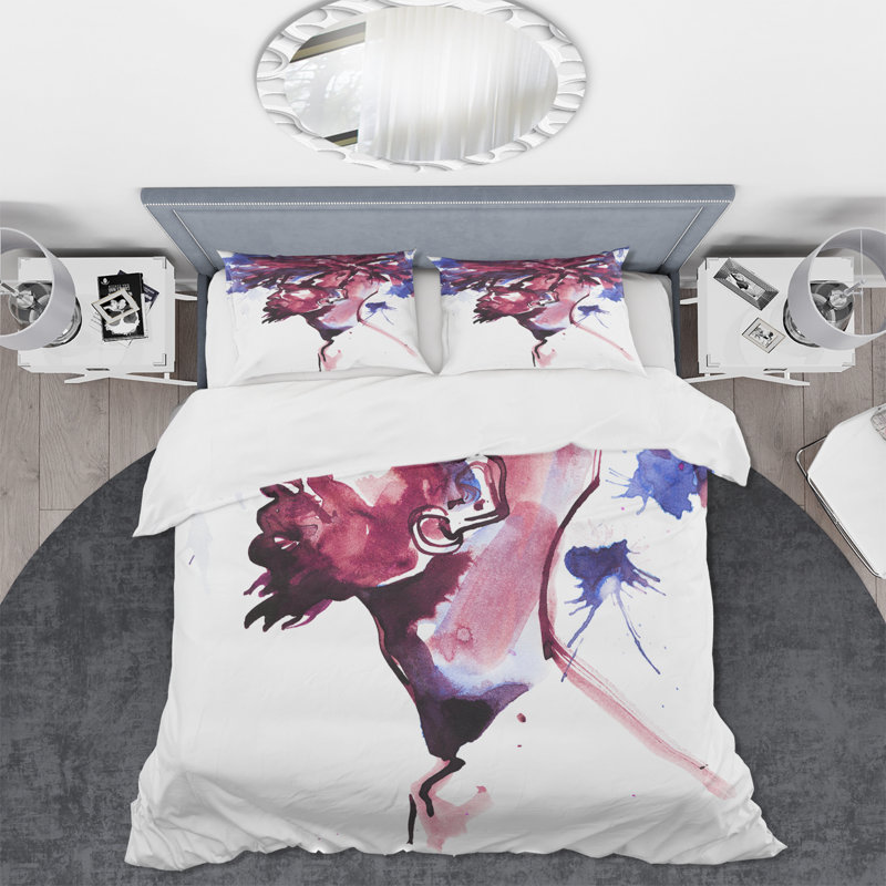 Portrait d'un jeune homme beau mode africain - ensemble de housse de couette moderne - microfibre de polyester