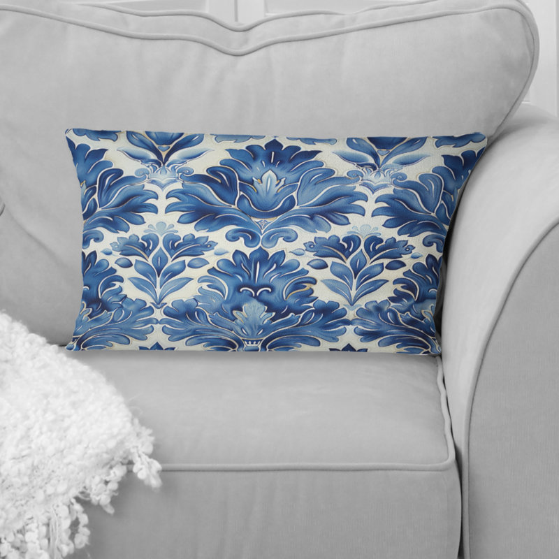 Coussin lombaire transitionnel bleu ivoire