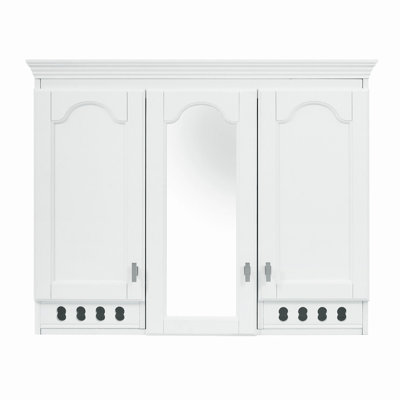 35" Wall-Mount All-in-One Mirror Cabinet with Adjustable Shelves, Soft-Closing Hinges, for Bathroom Vanity, Living Room, Bedroom Storage Organizer