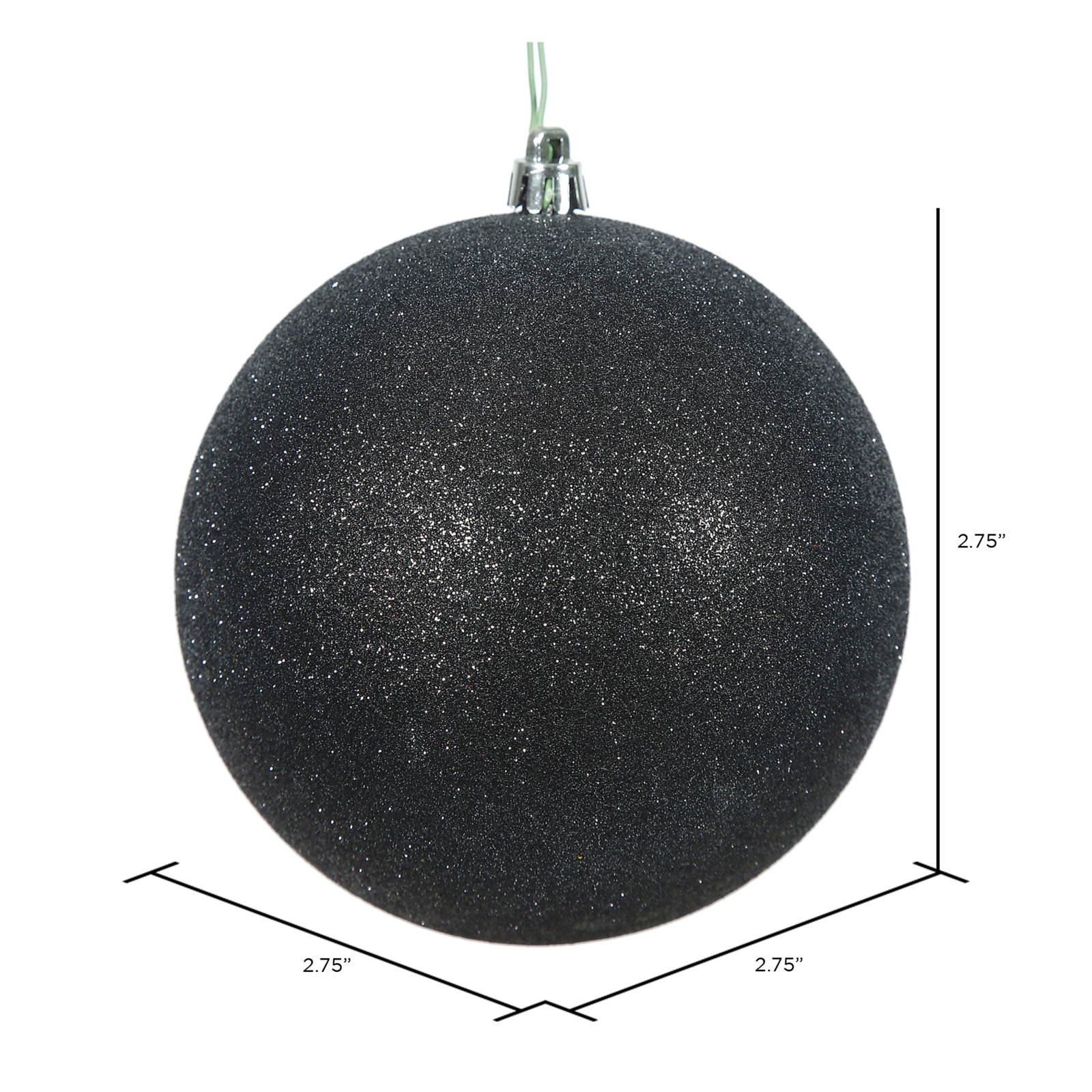Holiday Décor Ball Ornament, 2.75", Black