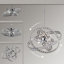 Lustre géométrique unique à 6 lumières avec accents de cristal / fer forgé Darlotta
