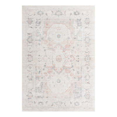 Tapis oriental Hagood en ivoire / gris / rose