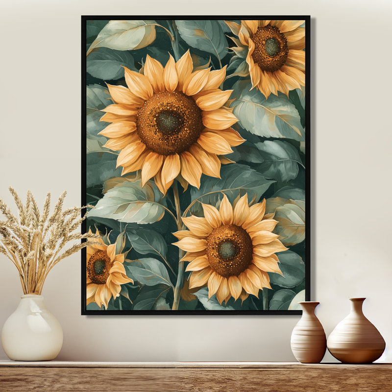 Duayne - Floral Wall Art, Black, Floater Framed Print, 20" H x 12" W