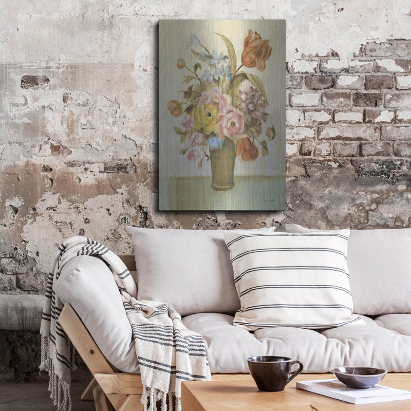 Art mural en métal Winston Porter «Garden Bouquet 1» par Cheri Blum, H 36 po x l 24 po