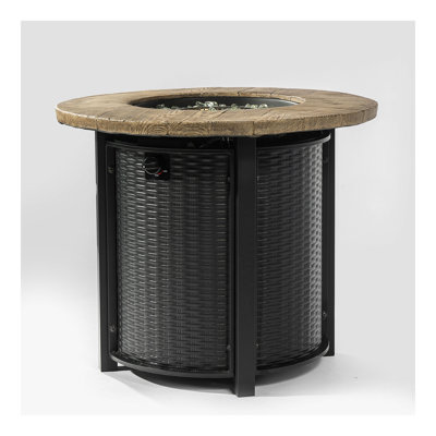 30inch Round Fire Pit Table Propane Fire Table with Lava Rocks