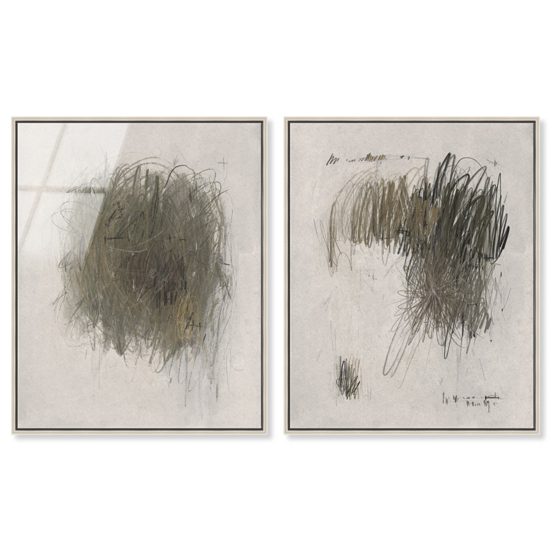 Modernist Sketch Set Set by Oliver Gal, 37"H x 46"W, Silver Floater Frame