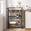 Keyana Narrow Wood and Metal Rolling Cart Kitchen Cart