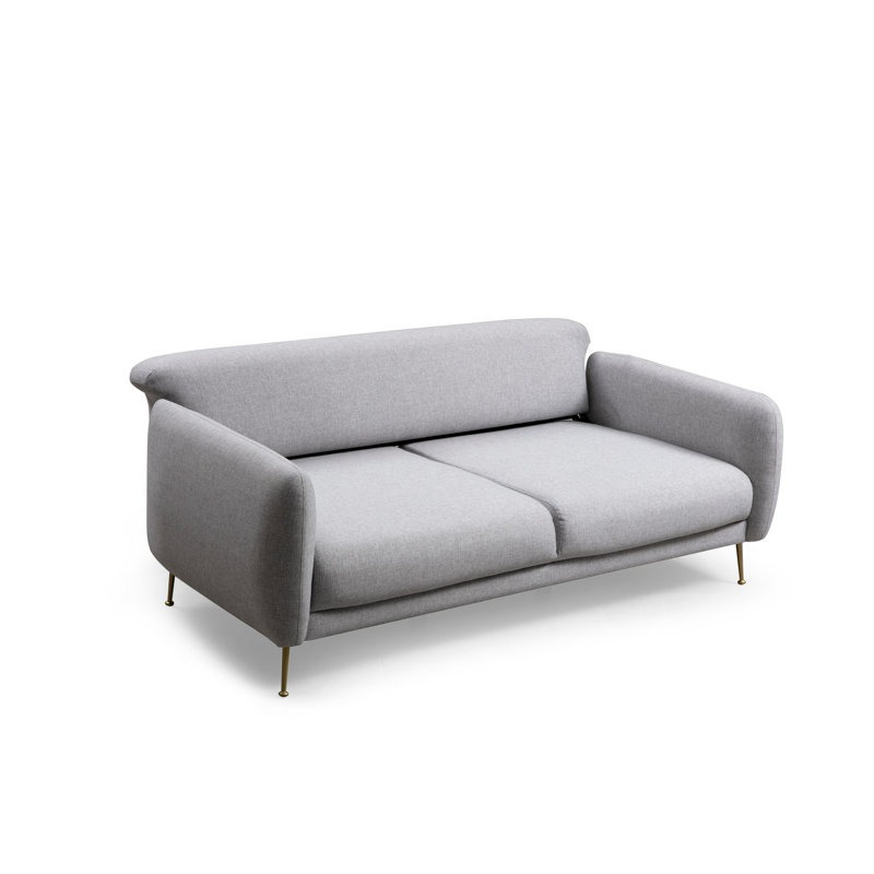 Élégant canapé-lit à 3 places, gris uni, 84,3 po x 38,6 po x 33,5 po | Structure en bois de hêtre et en carton, tissu 100% polyester | Coussins confortables en mousse et en plumes | Conception moderne avec mécanisme de changement de dossier, parfait pour les salons et les espaces invités
