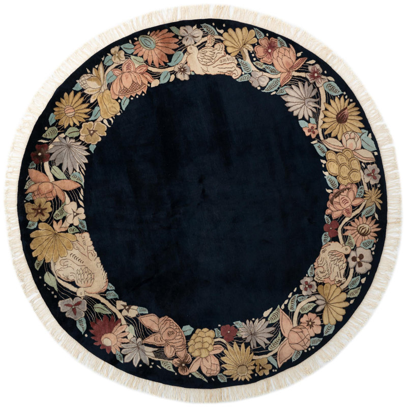 Tapis rond bleu marine Jacoby