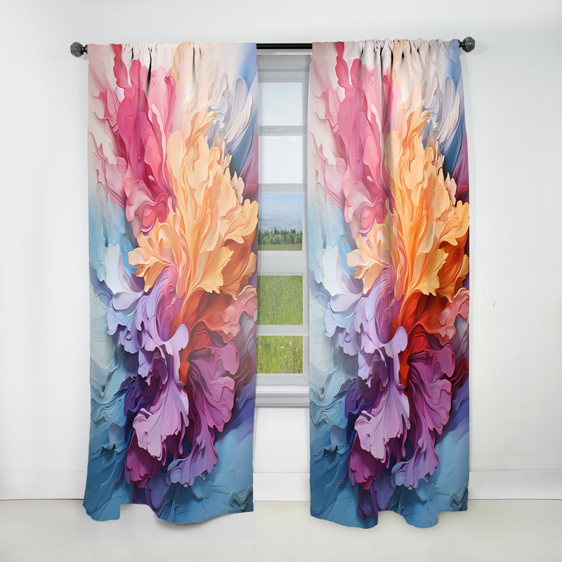 Abstraction Rainbow Tides de Saugerty - Rideau arc-en-ciel - Velours obscurcissant - 1 panneau, L 52 po x L 90 po