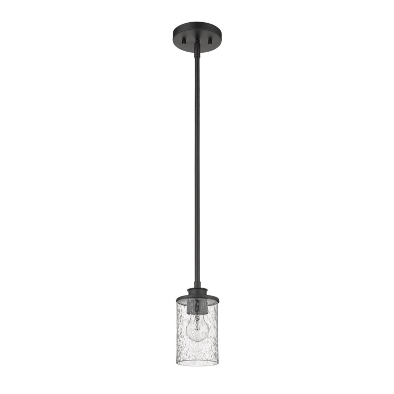 Luminaire suspendu cylindrique 1 lumière, Noir mat