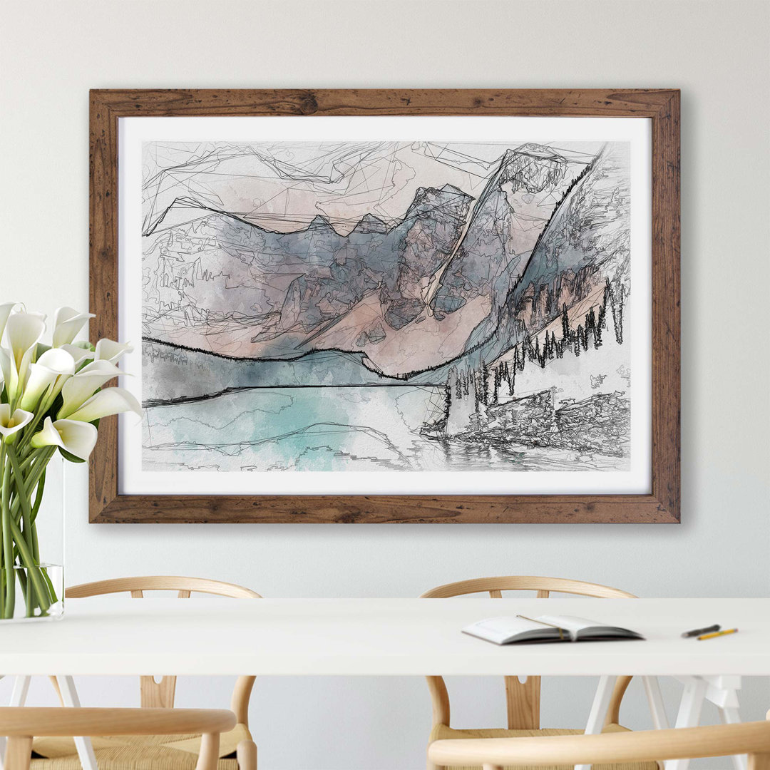 Mountains by Lake Moraine Canada - Framed Print