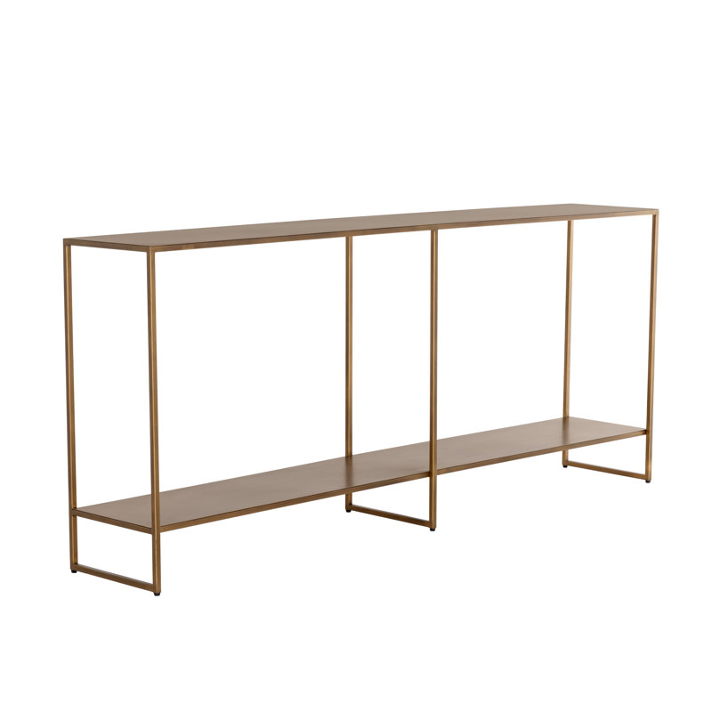 80'' W Console Table, Antique Brass