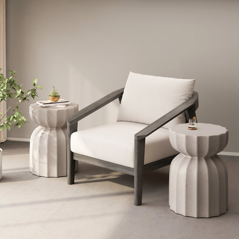Ensemble de table basse et de table d'appoint imperméable pour l'extérieur et l'intérieur, Blanc