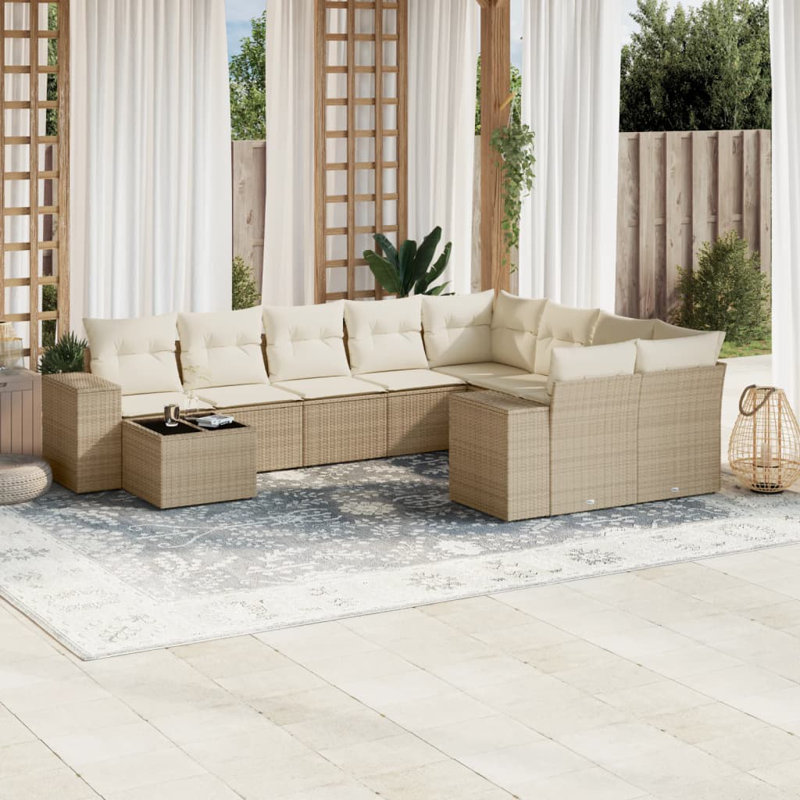 Ensemble de canapé de jardin Vidaxl beige