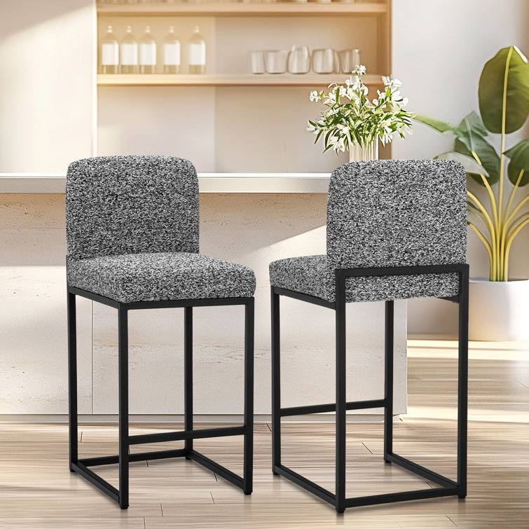 Mixed Color Chenille Bar Stool For Smart Life Set of 2