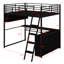 Lit mezzanine en métal avec bureau Aryela