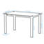 Table de salle à manger moderne en verre trempé, pieds de table simples en métal-1302326994
