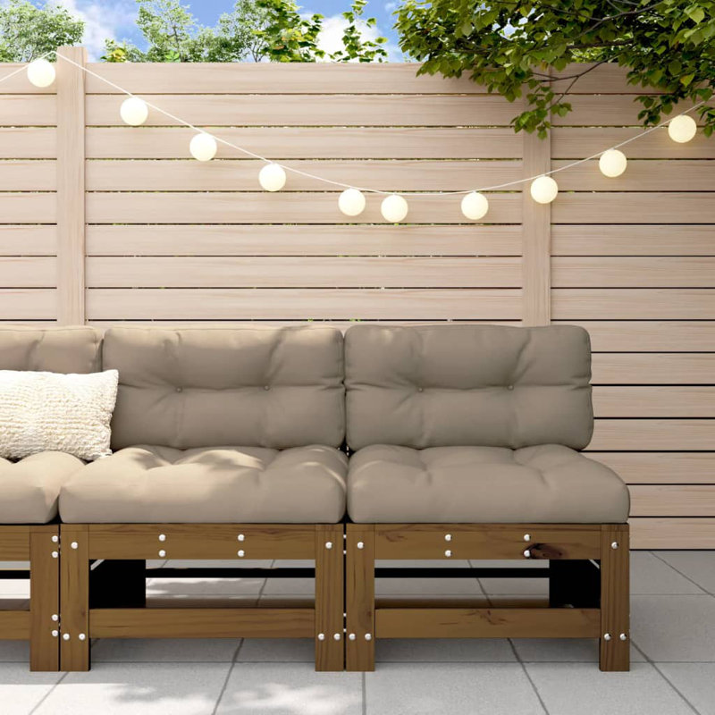 Alpen Home Garden Middle Sofas 2 Pcs Solid Wood, Honey Brown Pine