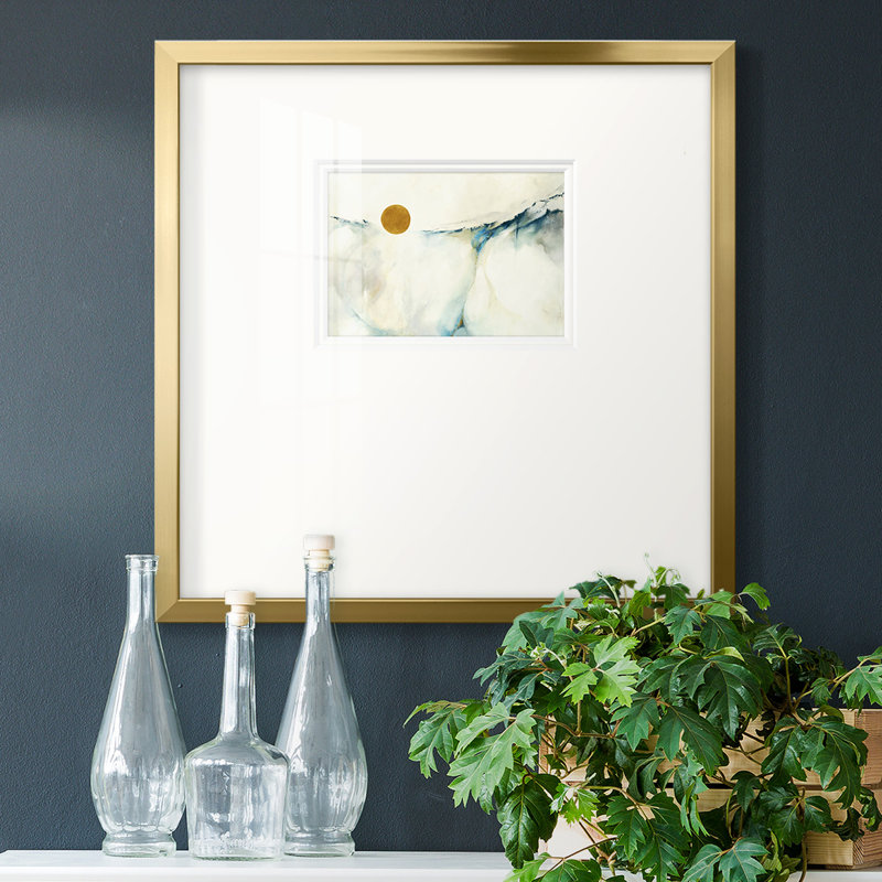 " Continuum ", 21" H x 21" W x 1.25" D, Gold Closed Corner Framed Paper
