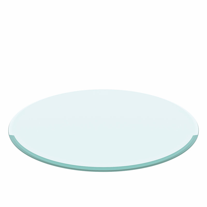 Plateau de table rond en verre trempé, H 0,4 po x l 24 po x P 24 po, Transparent