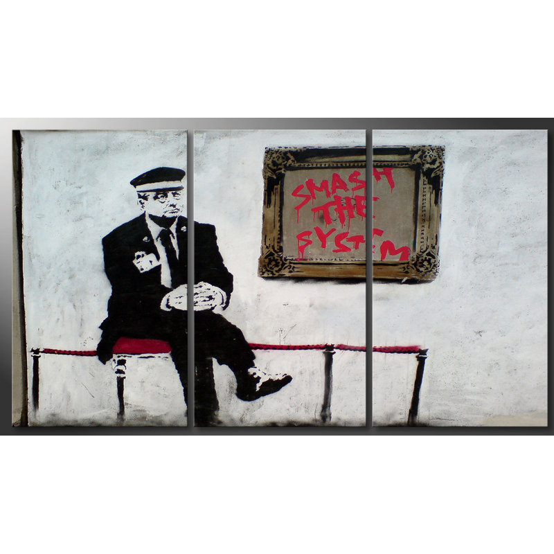 Banksy - 3 Piece Print on Canvas