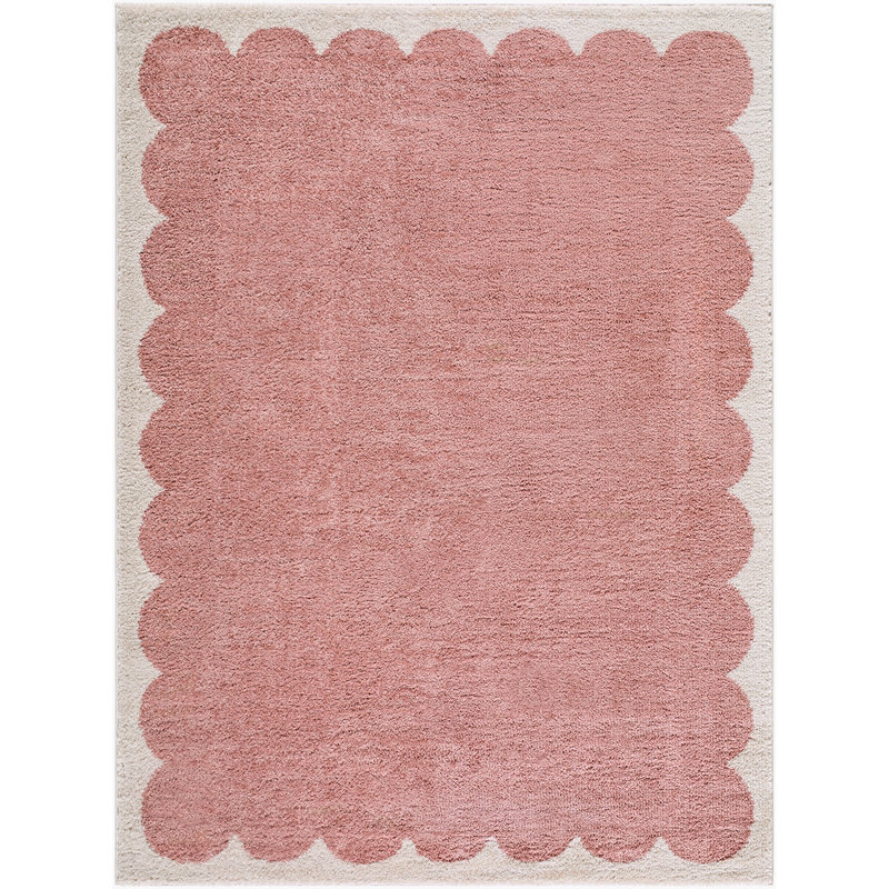 Fossay Modern Washable High-Pile Rug, Rose/Ivory, Rectangle 160 x 213 cm