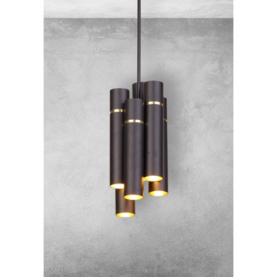 Clothilda 12 - Light Black Cylinder Pendant